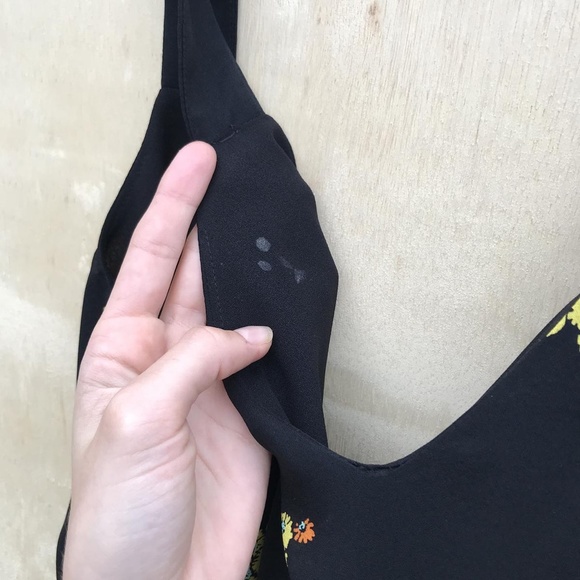 A.L.C. Renne Black Floral Silk Tank Top - Picture 7 of 8